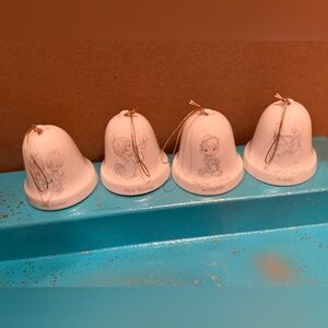 Precious Moments Porcelain Bell Ornaments-- Set of 4-Decorative Bells-NEW IN BOX